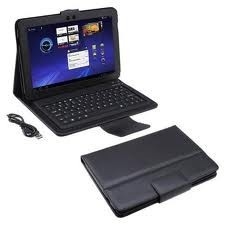 Slim Adjustable stand grain leather Samsung Galaxy Tab Case with Bluetooth Keyboard