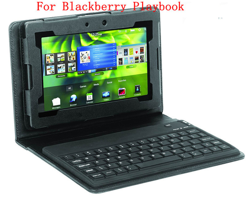 Stylish Protective PU Leather Bluetooth Silicone Keyboard Case For Blackberry Playbook  CE