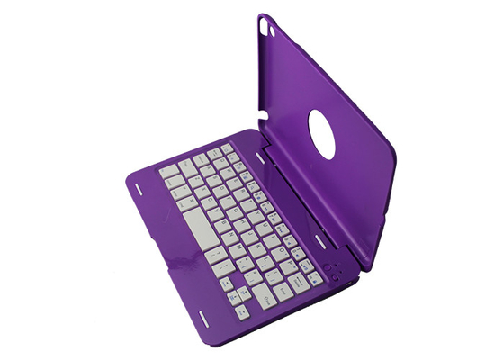 Lightweight Apple iPad Bluetooth Keyboard , Purple Aluminum Back Cover